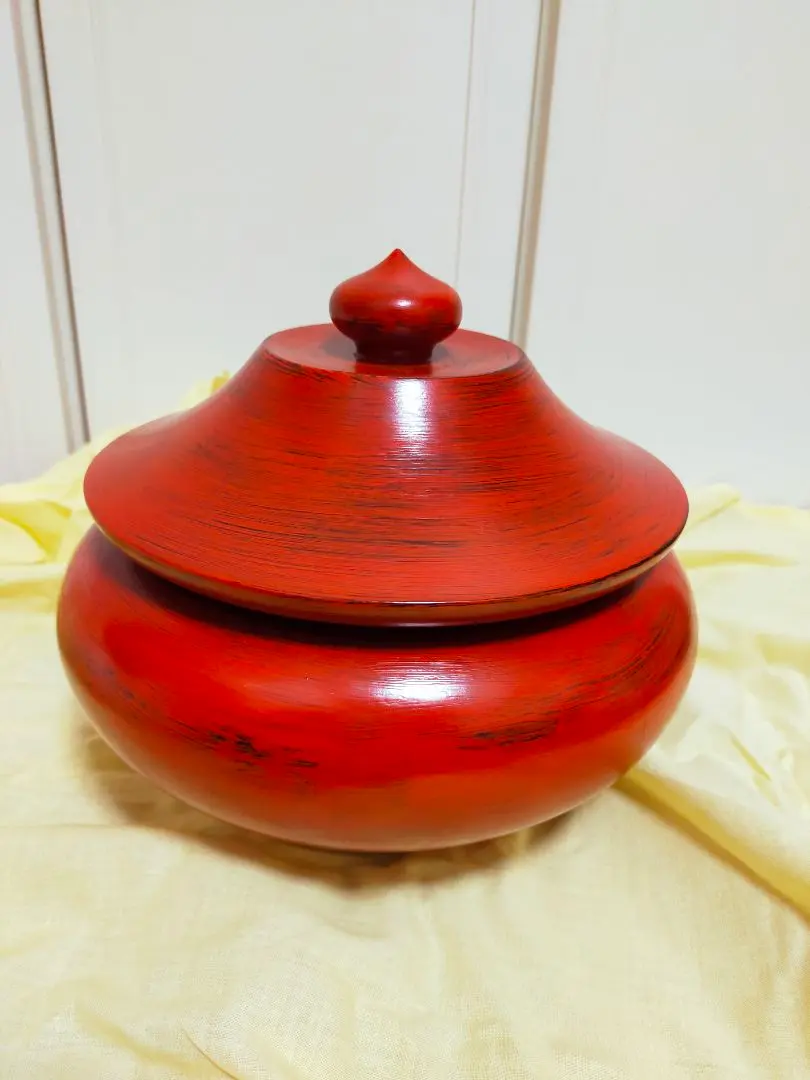 茶道具根来塗夏目陽介作薬器共箱V8479