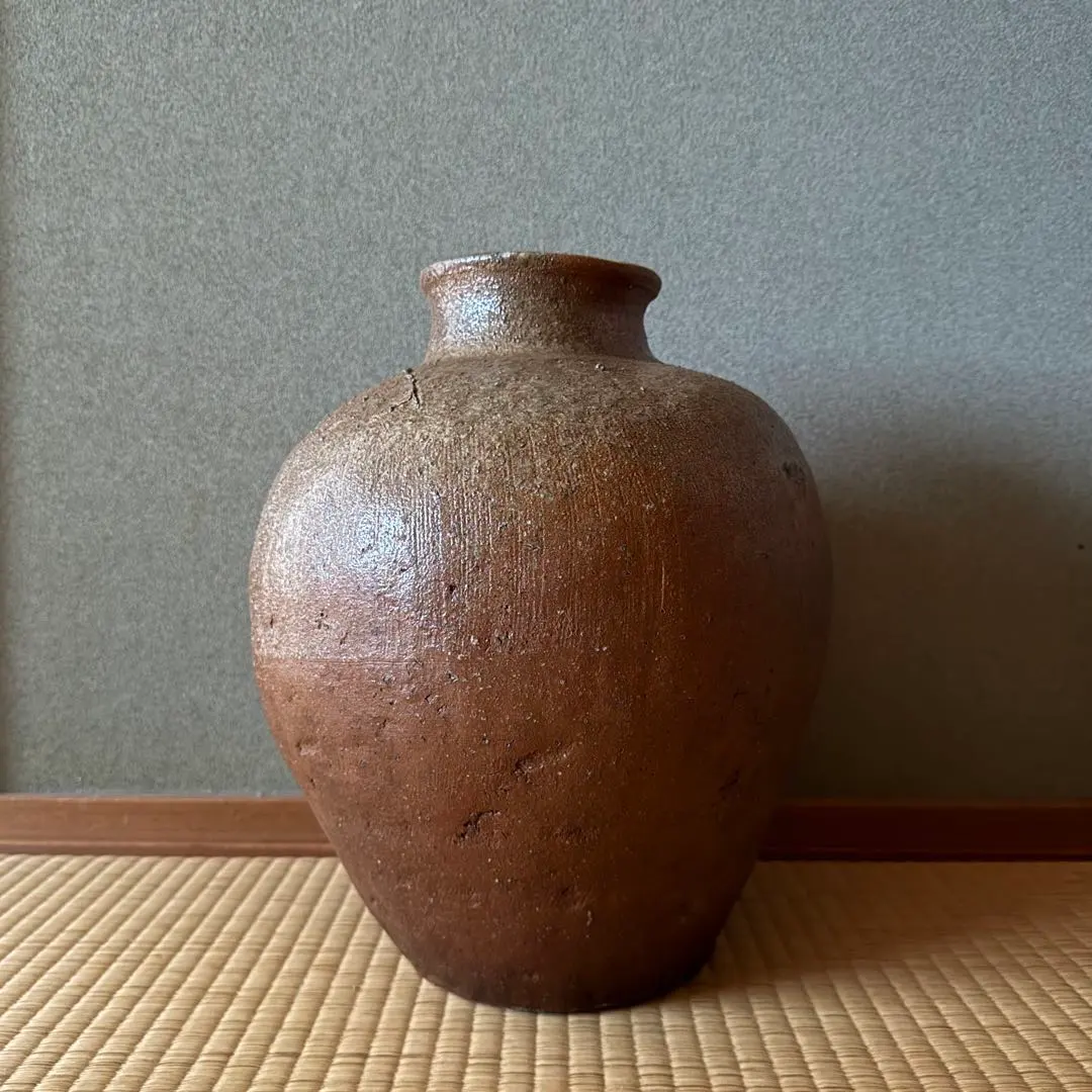 黒高麗壷 信楽 伊賀焼 古道具 古備前 李朝 骨董 花入 花器 古