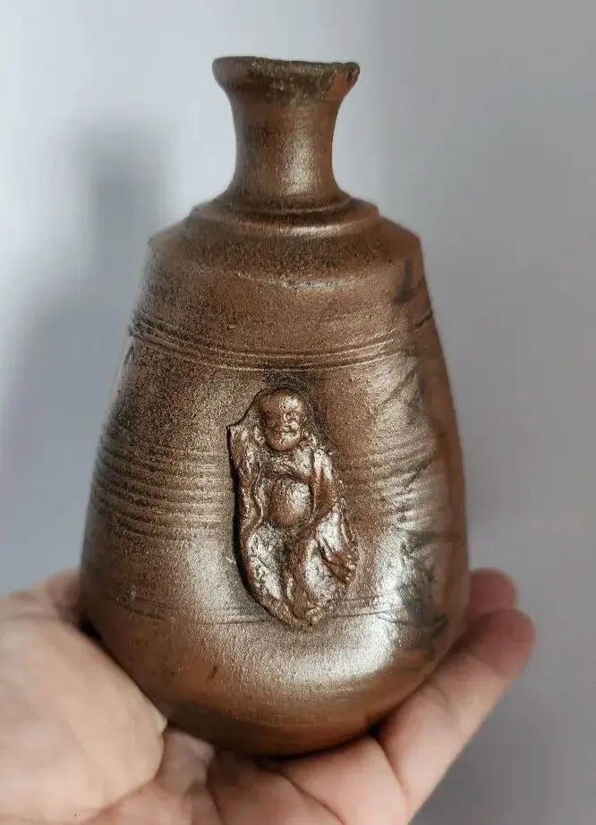 送料無料明治期木村長十郎友敬作備前水注/茶注/水差し茶道具