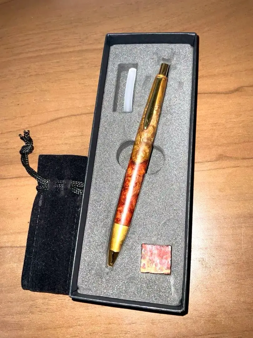 ボナンペン シャーペン0.5mm(花梨紅白/色物金具・古風) 値下げOK 2025