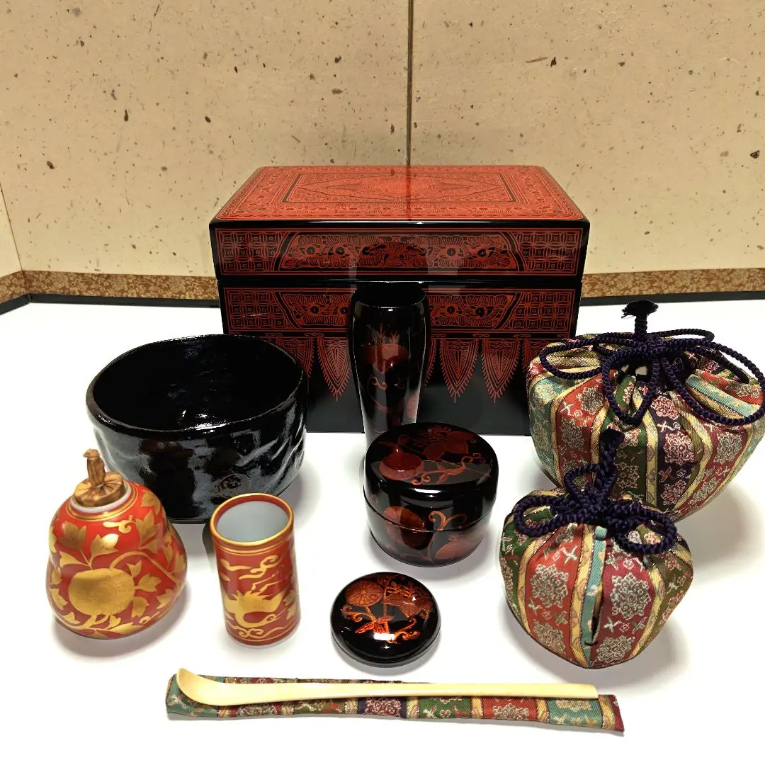 楽天市場】キンマ 茶箱の通販 茶道具 蒟醤 茶箱 お茶道具5点付