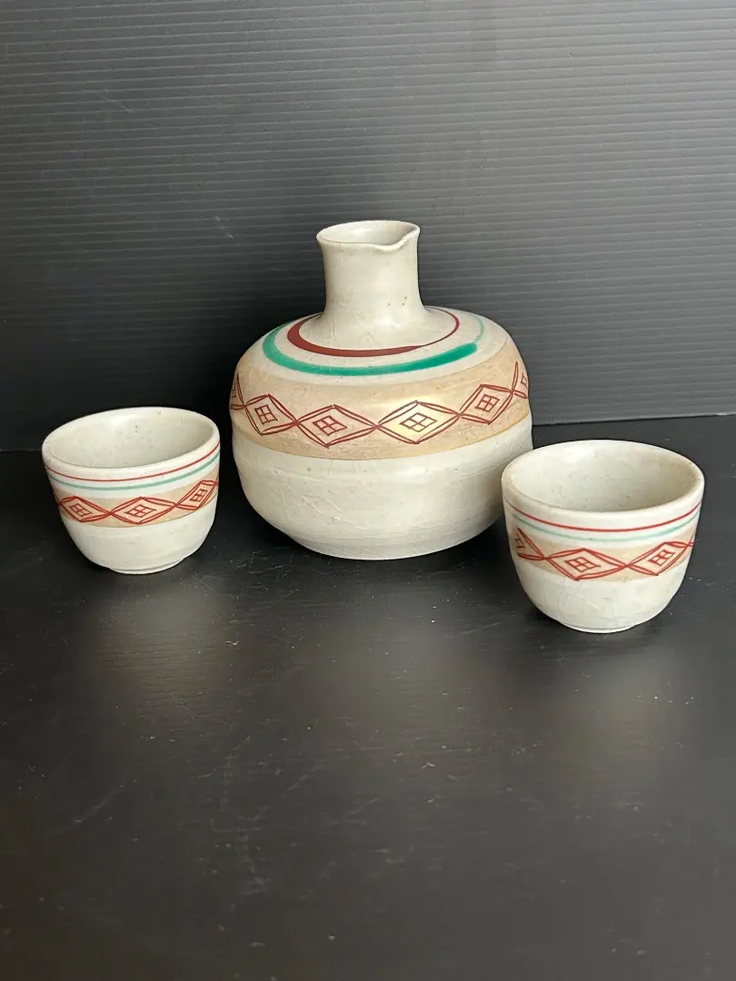 M681/ 初代 徳田八十吉 九谷焼 山水 徳利一対 共箱共布 二代徳利付 酒器