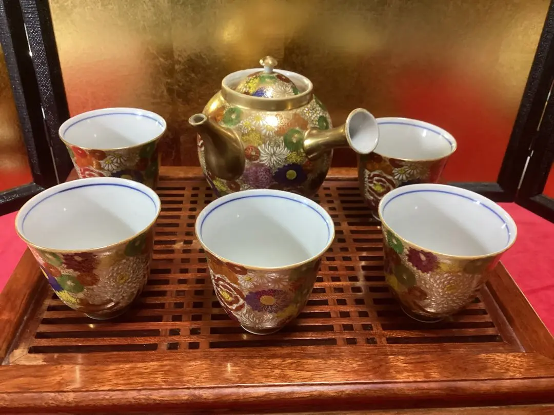 ◉本日限定◉九谷陶宝蓋付番茶器花詰