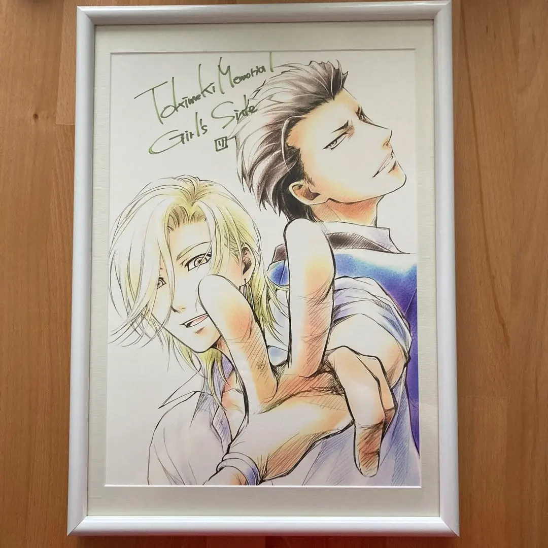 ときめきメモリアルGS VISA 直筆サイン額装イラスト紺野玉緒設楽聖司