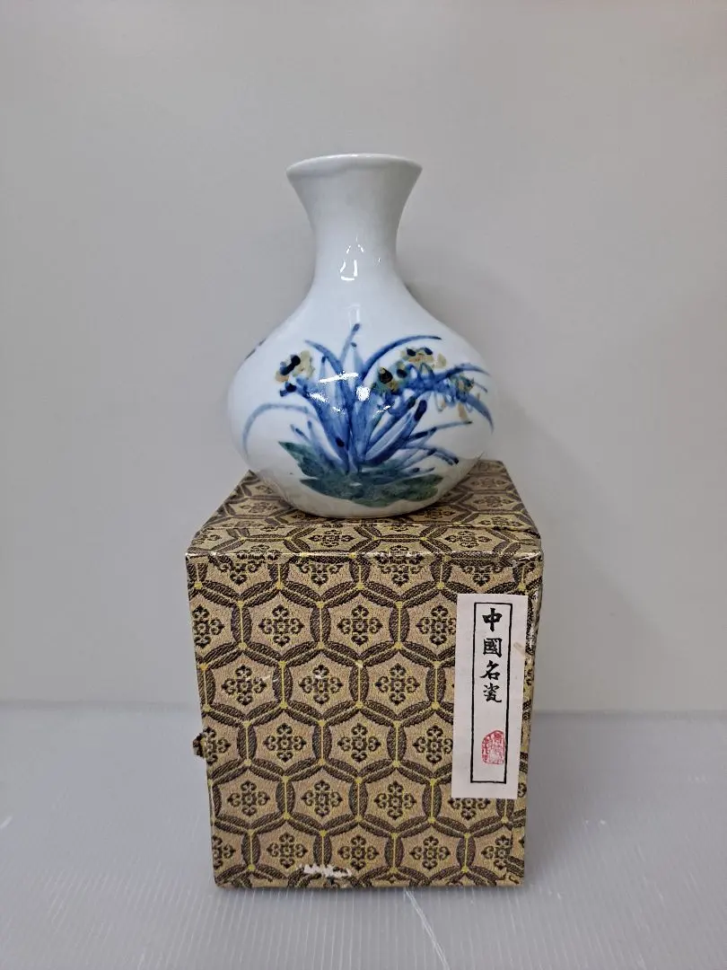 中国古玩 大清雍正年製 魚尾花瓶 箱なし 台座付き 約36cm 中国美術