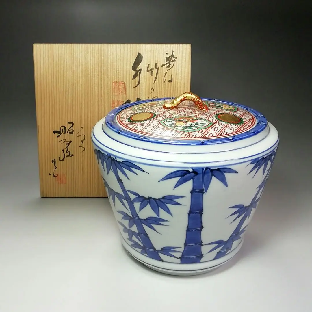 茶道具染付金襴手花鳥文平安秀峰台子皆具水指蓋置釈立建水茶器