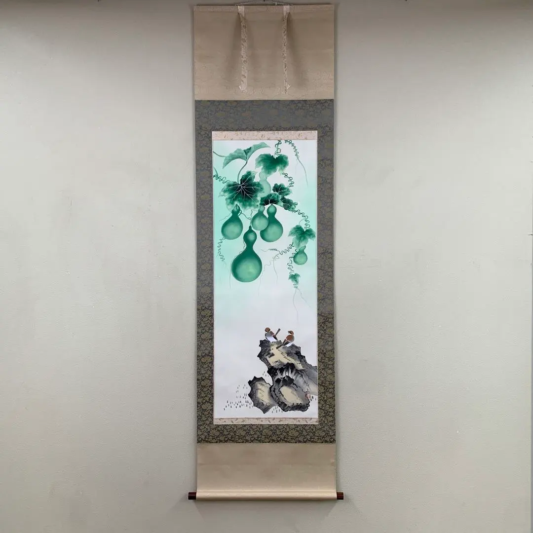 模写/田村白玄/雛図/美品/桐共箱付/布袋屋掛軸HE-278