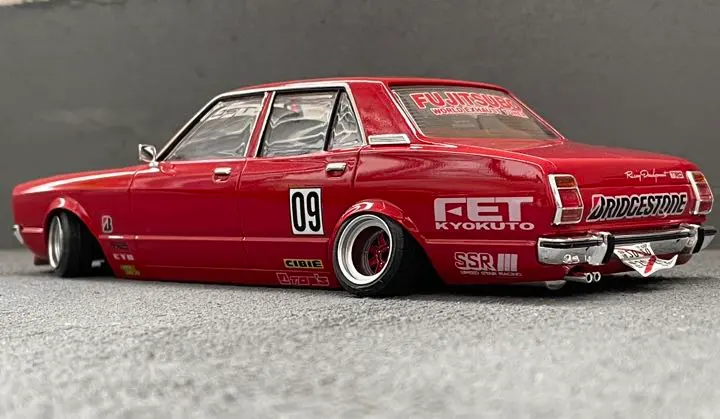 国産名車 1/24 ブタ目 マークⅡ カスタム 風景 ジオラマ 旧車 ミニカー