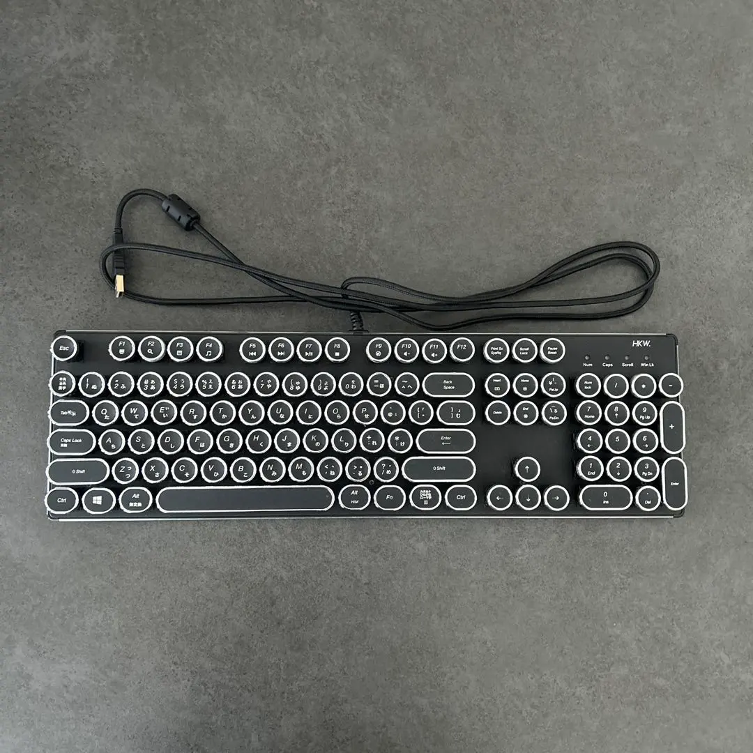 HKW タイプライター風メカニカルキーボード 青軸 JIS配列 109キー USB