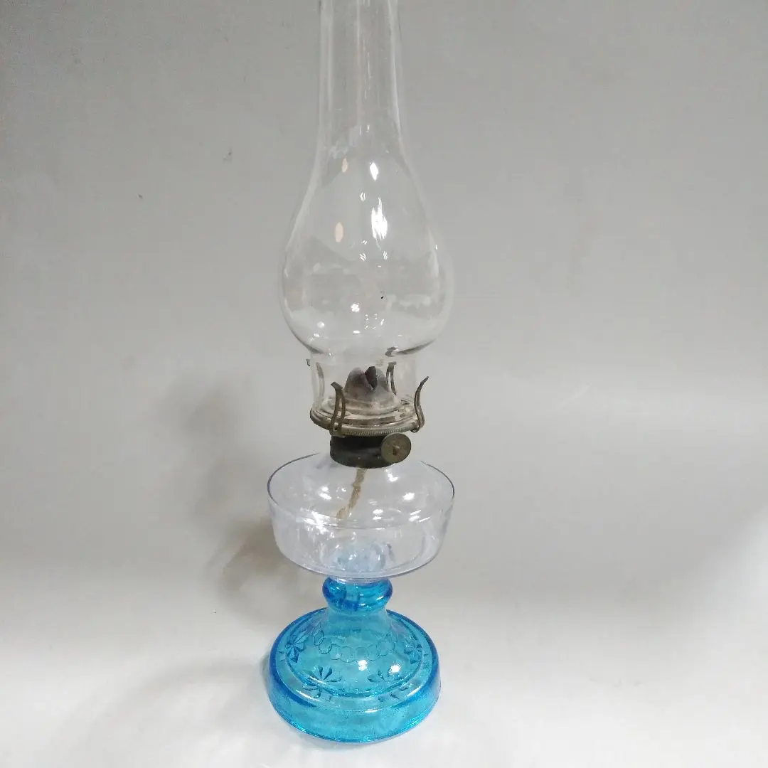 AKa5771古地図天保年製陶器製オイルランプ高さ約55．5cm