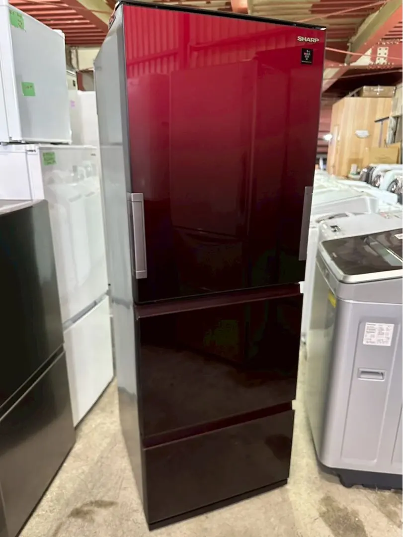 シャープ 350L 3ドア プラズマクラスターSJ-GW36D-R 手渡しのみ