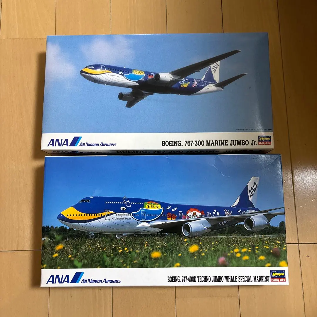 マリンジャンボ 747-400D ANA 【木造模型】スケール 1/200
