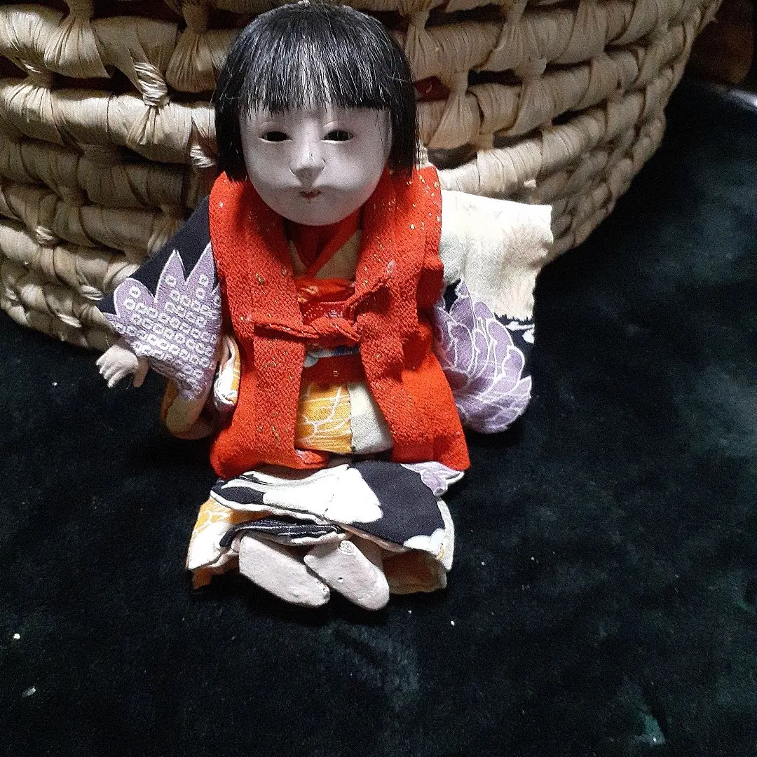 極上 大正時代 逸品市松人形 男の子 お印 紋付き お手入れ済み
