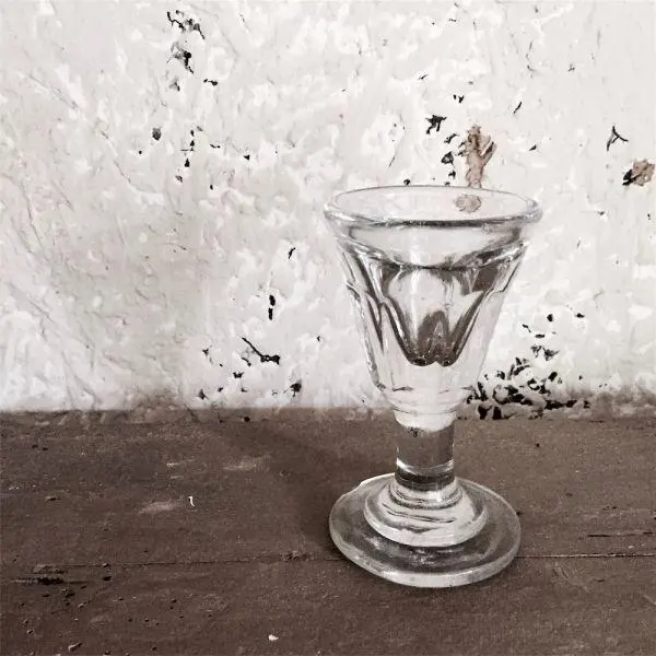 フランス アンティーク アブサングラス 2脚セット 厚手の吹き硝子