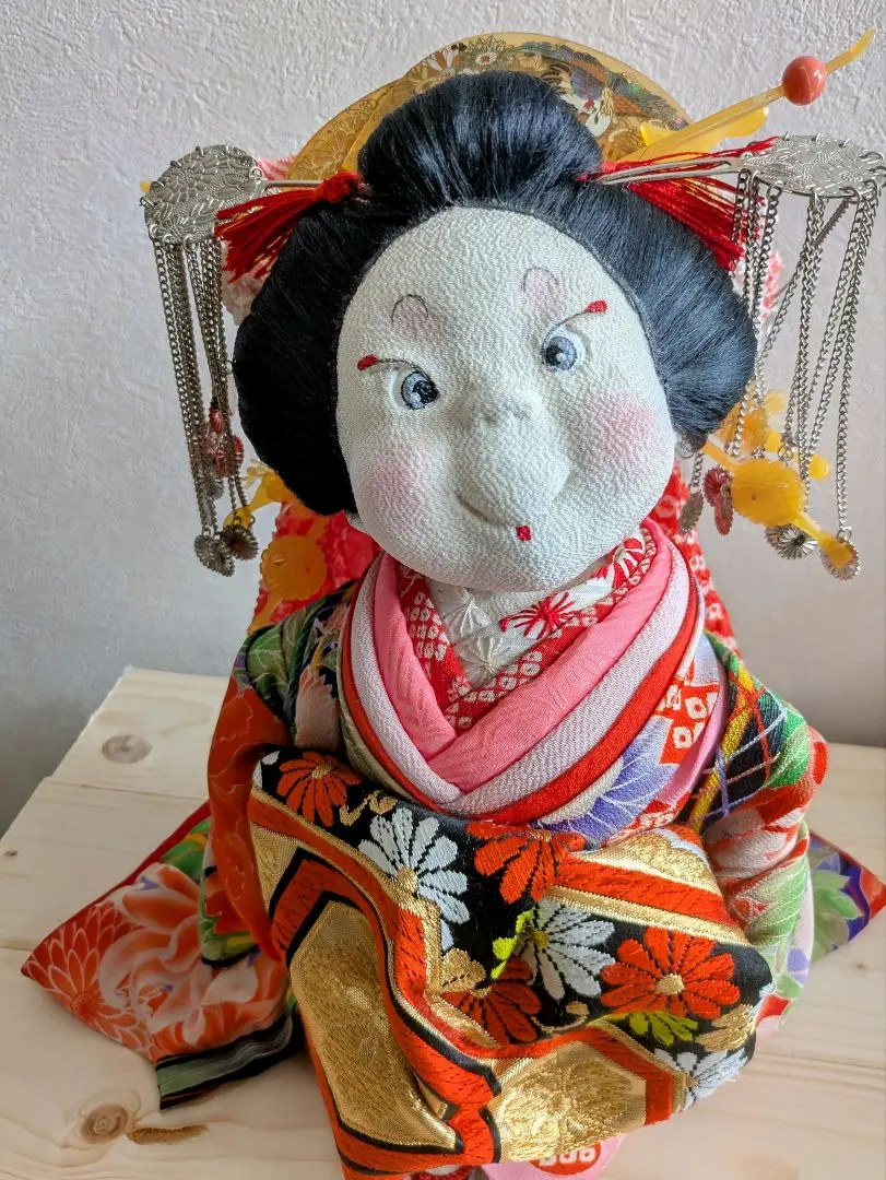創作人形 ぶす姫 ブス姫 ハンドメイド 古布 縮緬 錦紗 被布を着たぶすっ
