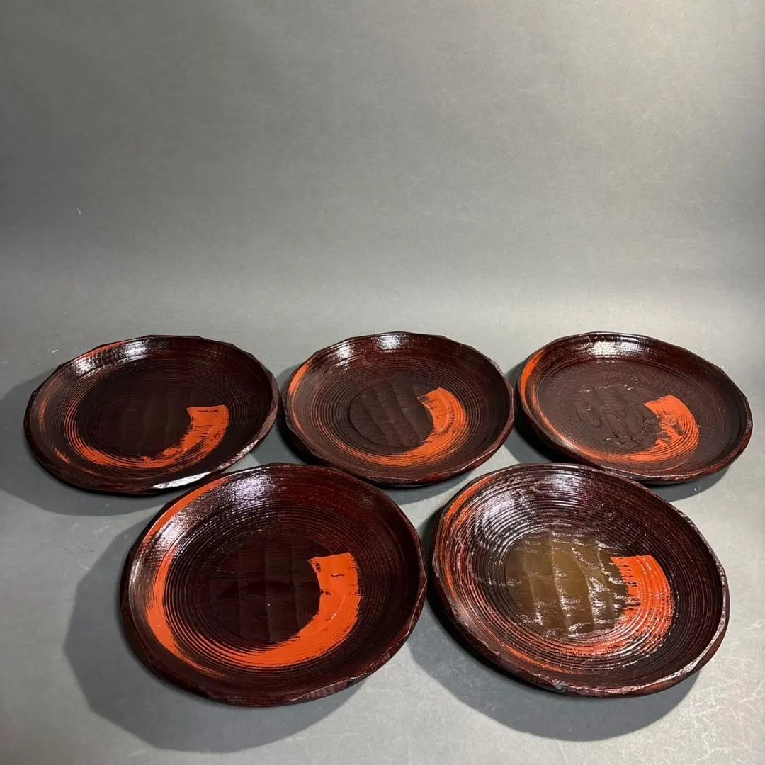 茶道具】茶托5客セット 三代 治兵衛作 小皿