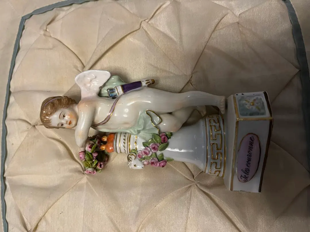 アンティークドイツフィギュリン 二体セット サクソフォンを吹く子供