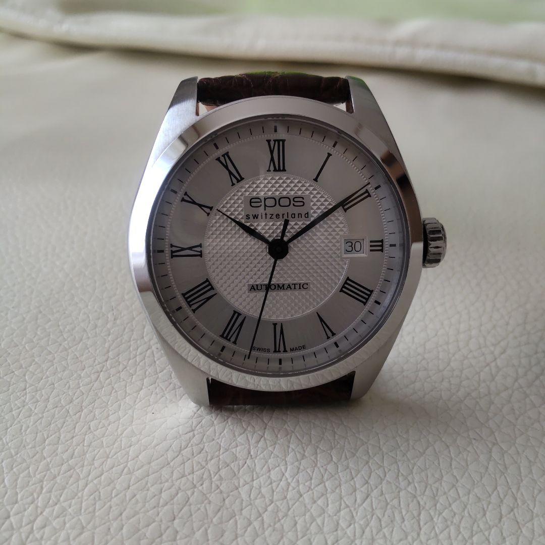 【ジャンク】EPOS オートマチック ・デイト　 ブラウンクロコレザー