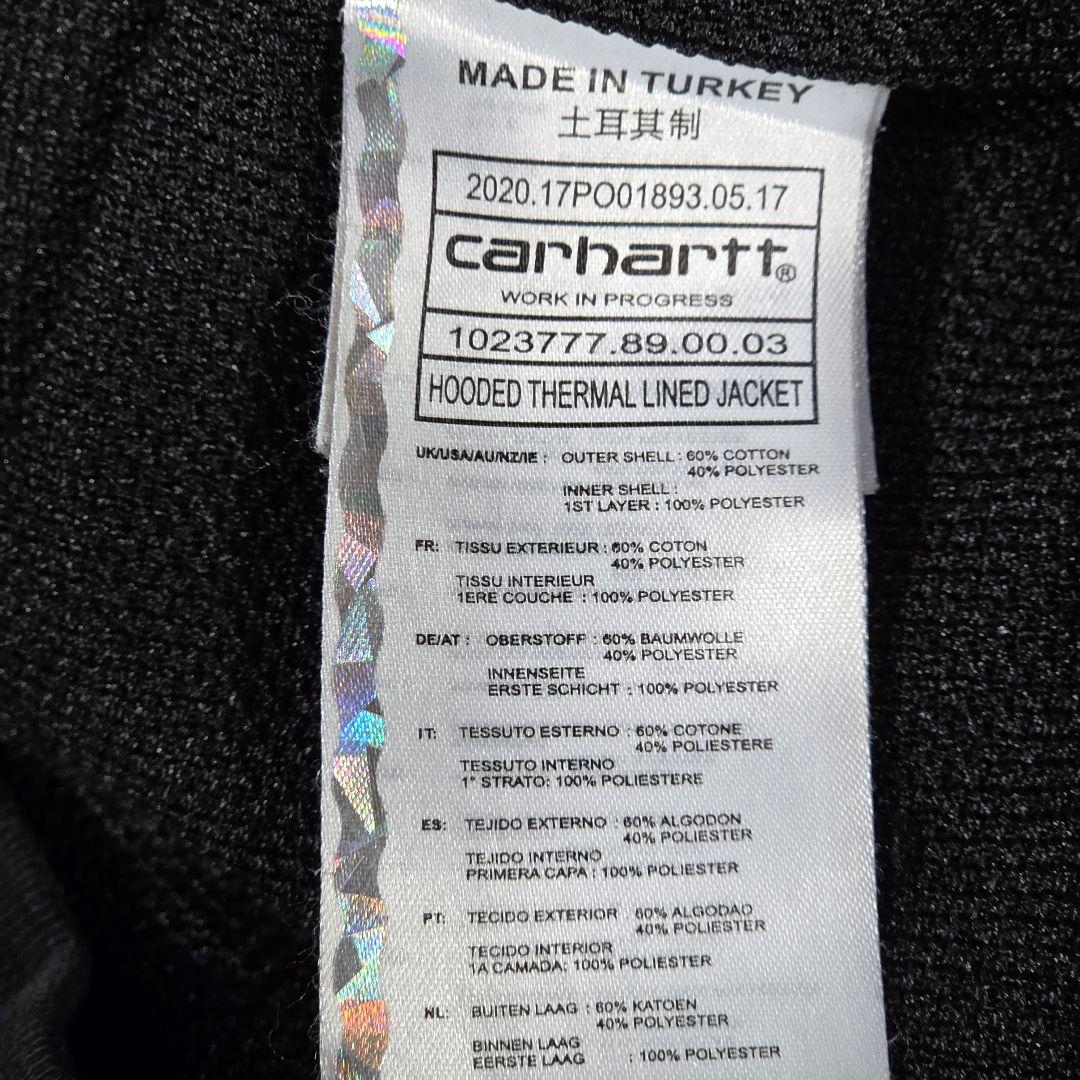 人気カラー✨️カーハート サーマル フルジップパーカー 金ジップ WIP 黒 S