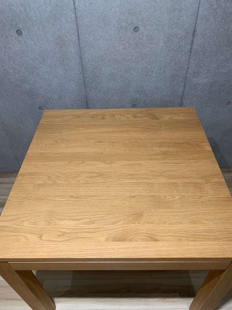 無印良品　木製テーブル（引出付）／オーク材／幅８０ｃｍ