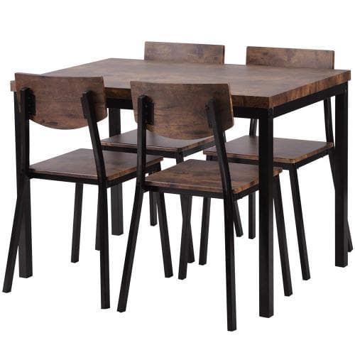 ダイニングセット 4人掛け 四人用 チェア 5点セット 木目調 楽天市場】ダイニングテーブルセット 4人掛け 5点セット 天板に掛け