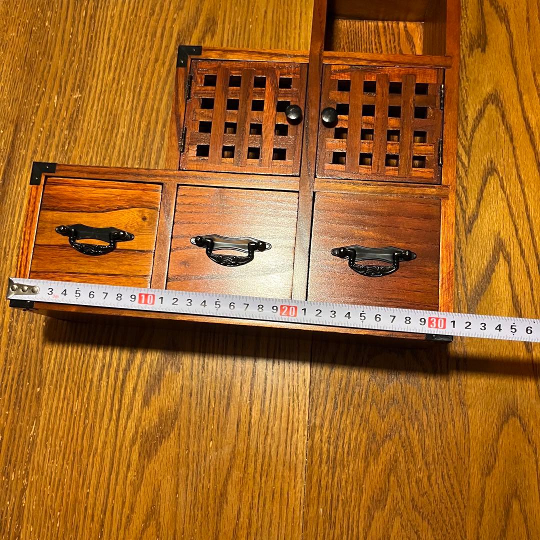 昭和レトロ 木製ミニ階段箪笥 引き出し付き収納ボックス可愛いミニ