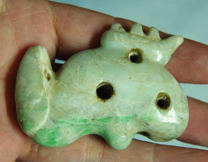 縄文期☆伝世重宝縦横貫通多孔超大きな音が鳴る古色風化