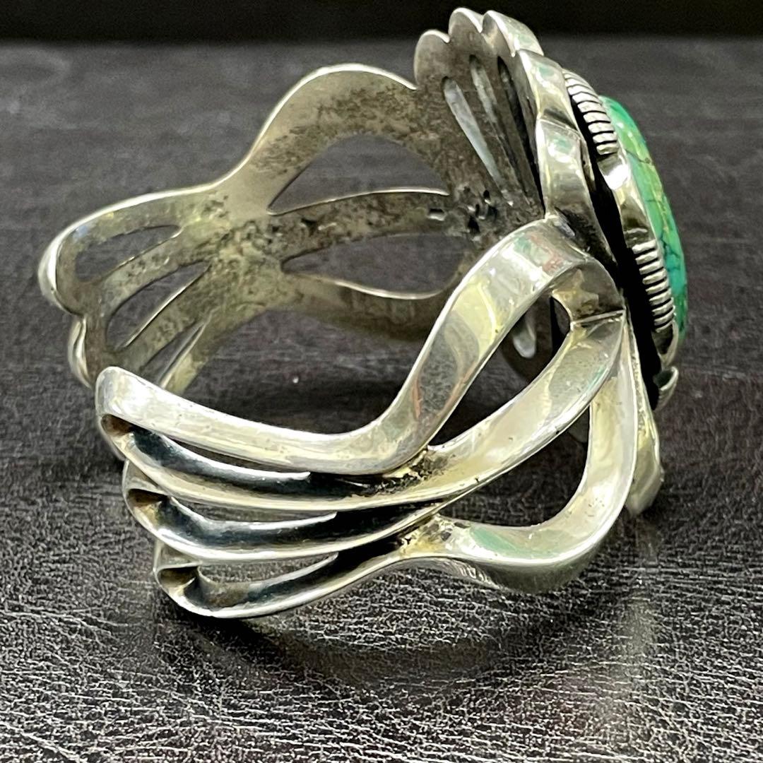 ナバホ族 アーロンアンダーソン ターコイズ SILVERバングル