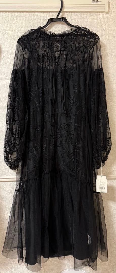 ★新品タグ付き★リボンエンブロイダリーレイヤードドレス