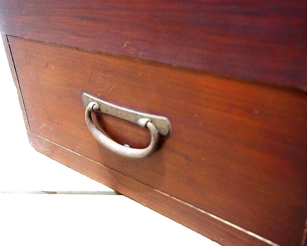 1358 蓋付のレトロな木箱 収納棚 引き出し ケース 古家具 アンティーク