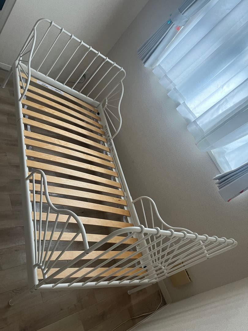 MINNEN IKEA 伸長式 ベッドフレーム ホワイト　※手渡しは12,000