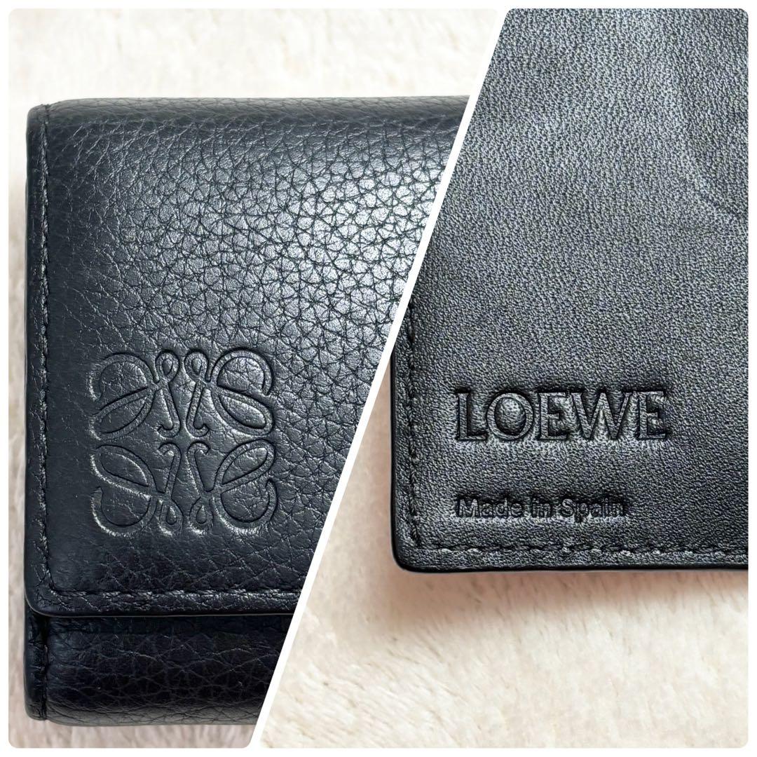 ロエベ メンズ キーケース ブラック ソフトグレインカーフ 6連