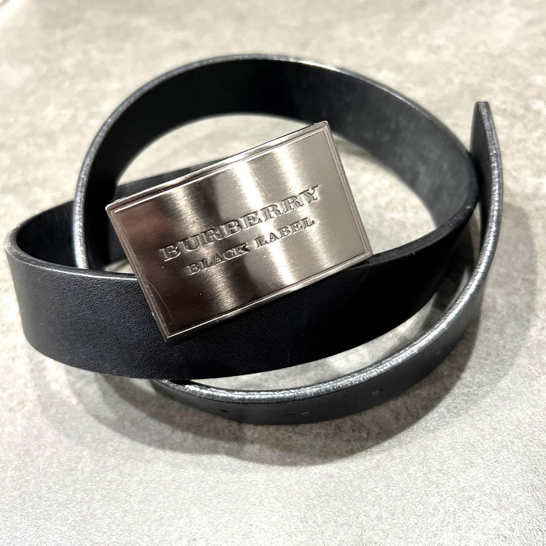 バーバリーブラックレーベル ロゴプレートベルト メンズ