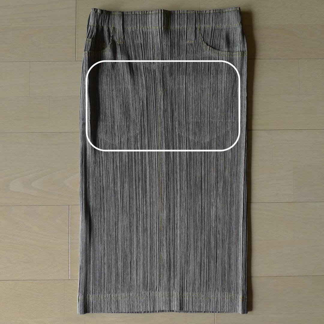 PLEATS PLEASE デニム転写 スカート 3号☆美品 イッセイミヤケ