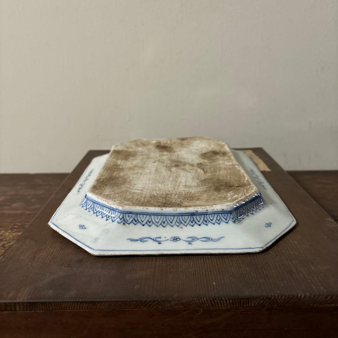 古伊万里八角皿 アンティーク 白磁 李朝