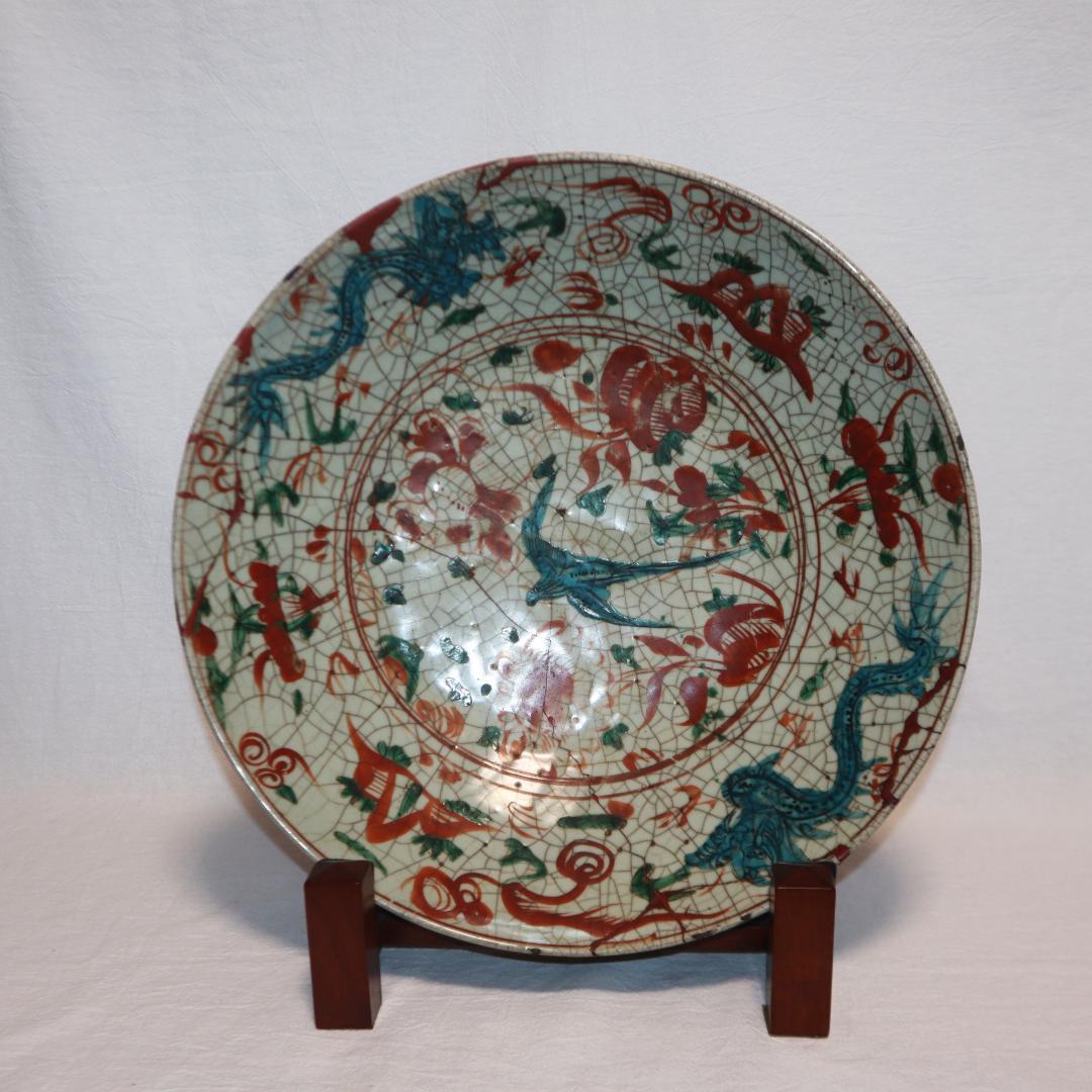 本家　呉須赤絵　貫入手大皿 本家 呉須赤絵 貫入手大皿 本家呉須赤絵貫入手大皿