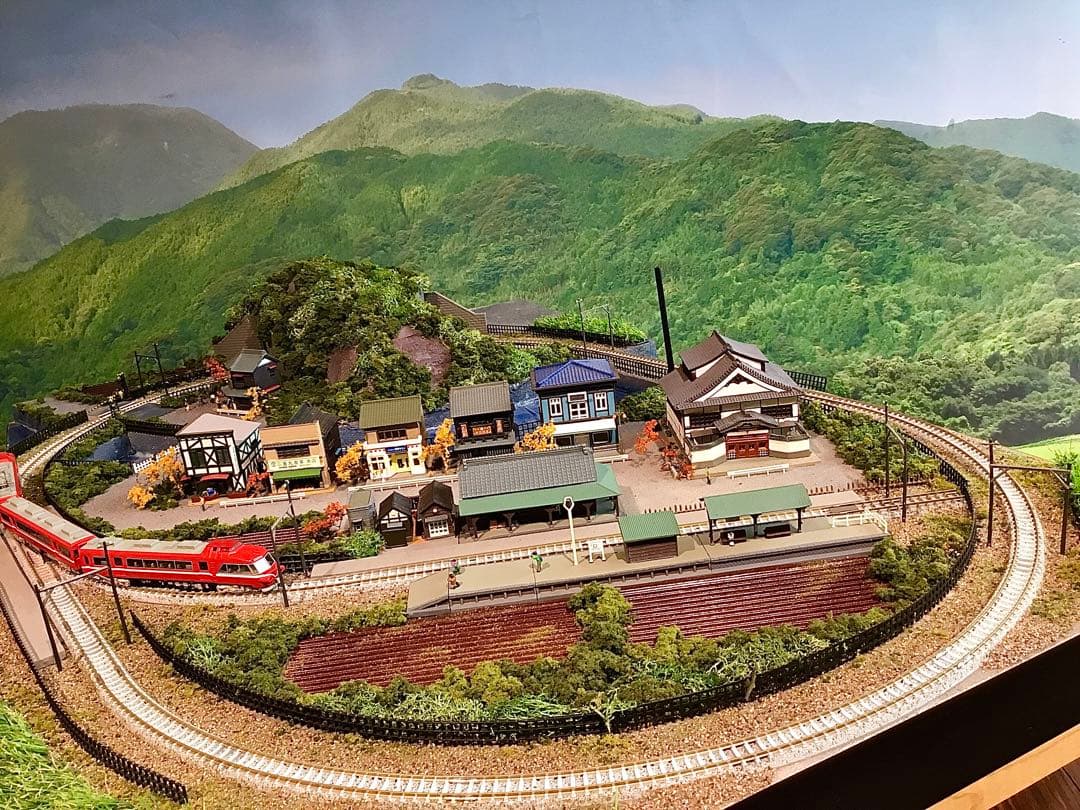 ジオラマ 90cm×60cm 昭和の田舎風景 Nゲージ 鉄道模型