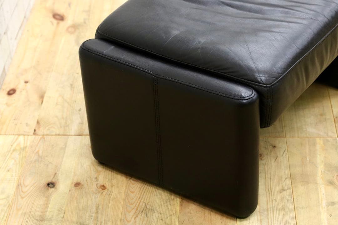 GMHN154○IDC大塚家具 オットマン フットスツール ブラック 黒 モダ
