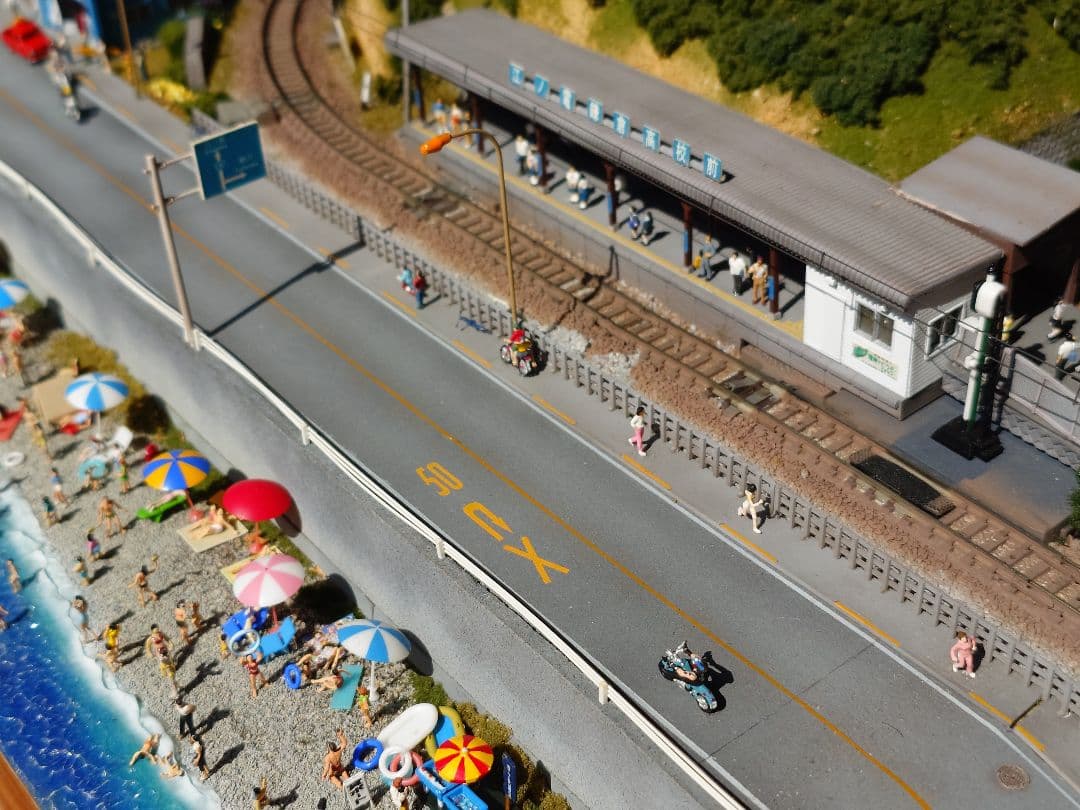 Nゲージ江ノ電ジオラマ。900mm程度✕600mm