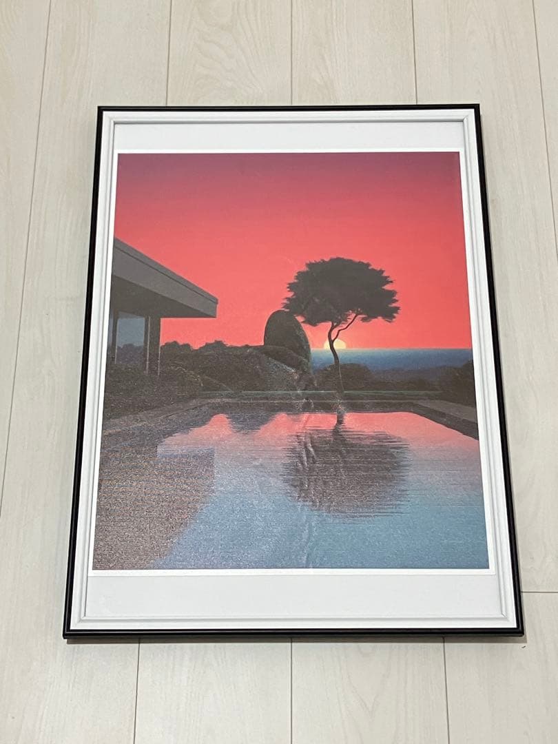 【額縁付き】 永井博（Hiroshi Nagai） A2ポスター 紅