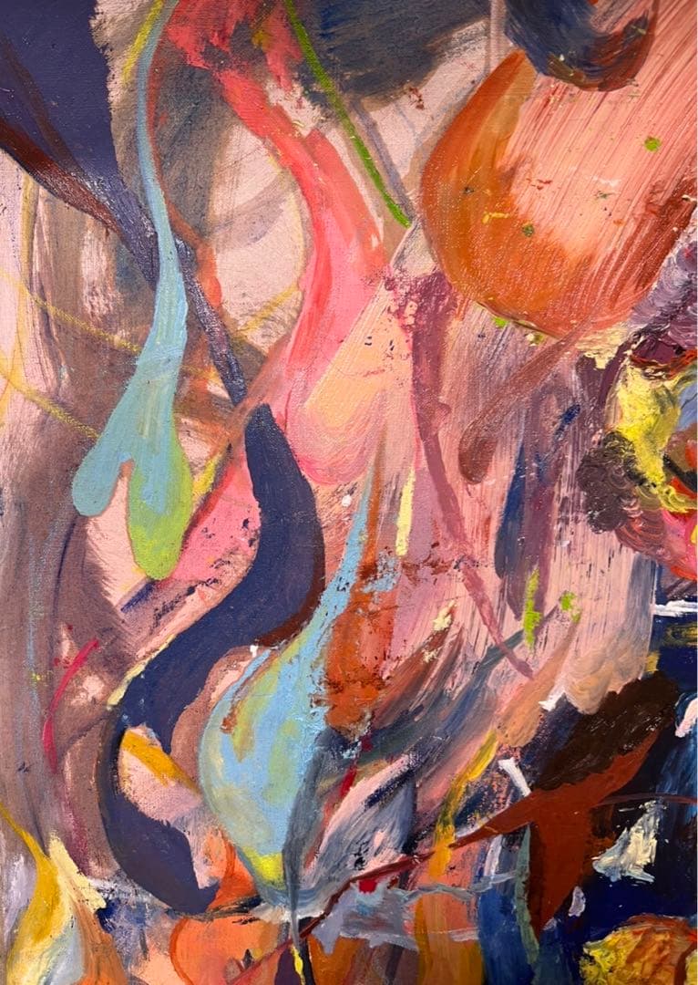 F50号】ひつじ娘 原画 油絵 抽象画 abstract paintings f50 キャンバス