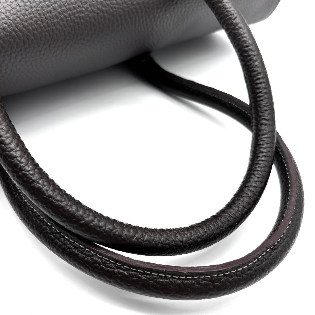 極美品 トフアンドロードストーン ビジネスバッグ レザー ダークブラウン