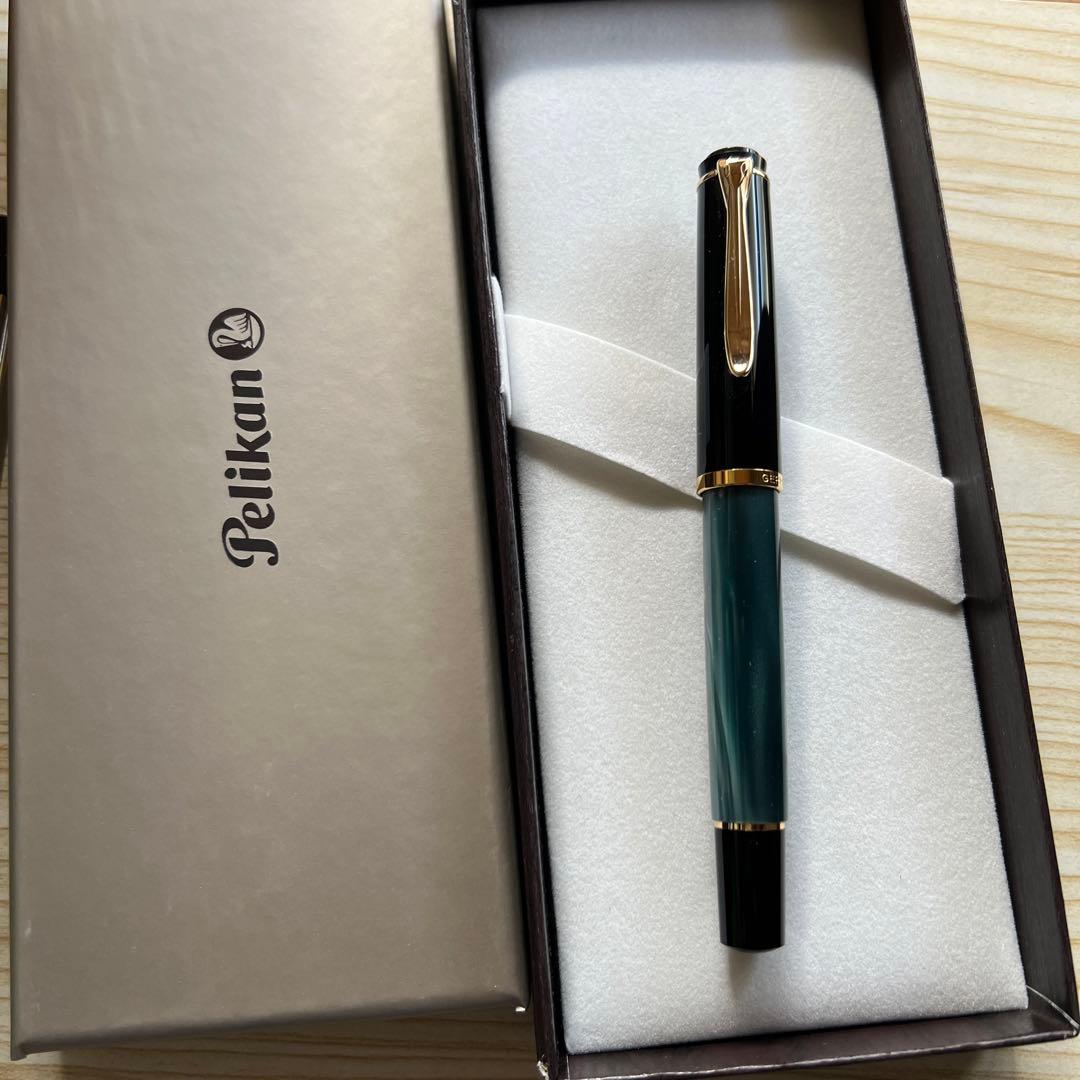 ペリカン 万年筆 グリーンマーブル軸 ペリカン 万年筆 グリーンマーブル軸
