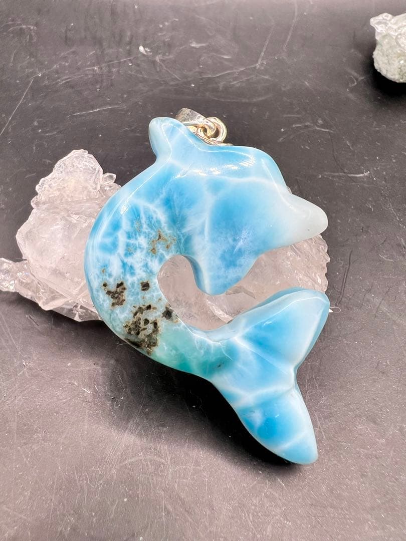 ラリマー イルカ momo出品。極美！！ラリマー ペンダント ヒーリング