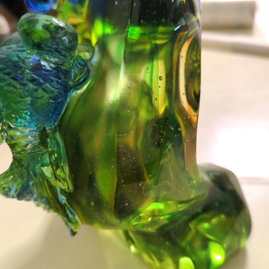 ガラス工芸☆泳ぐ金魚の置物