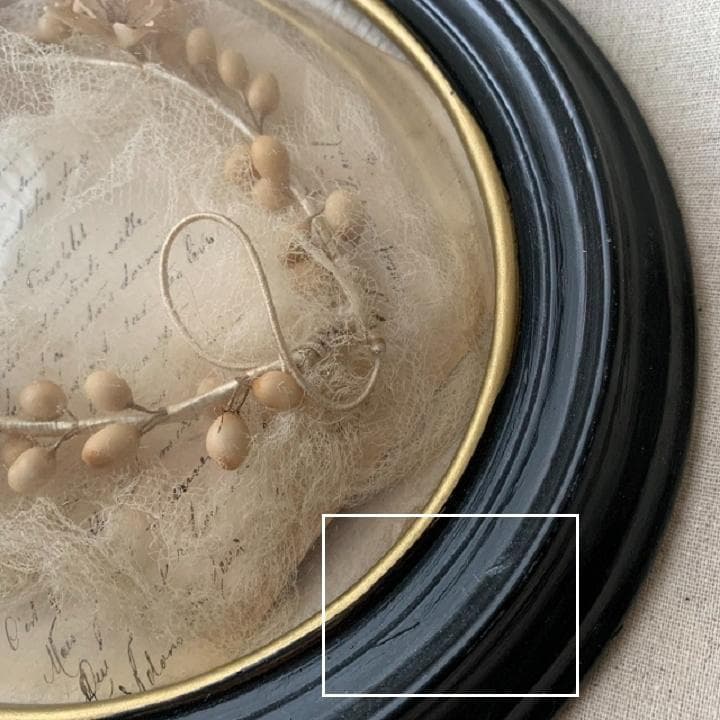 フランスアンティーク ナポレオン3世様式 オーバル 花冠 ドーム額縁