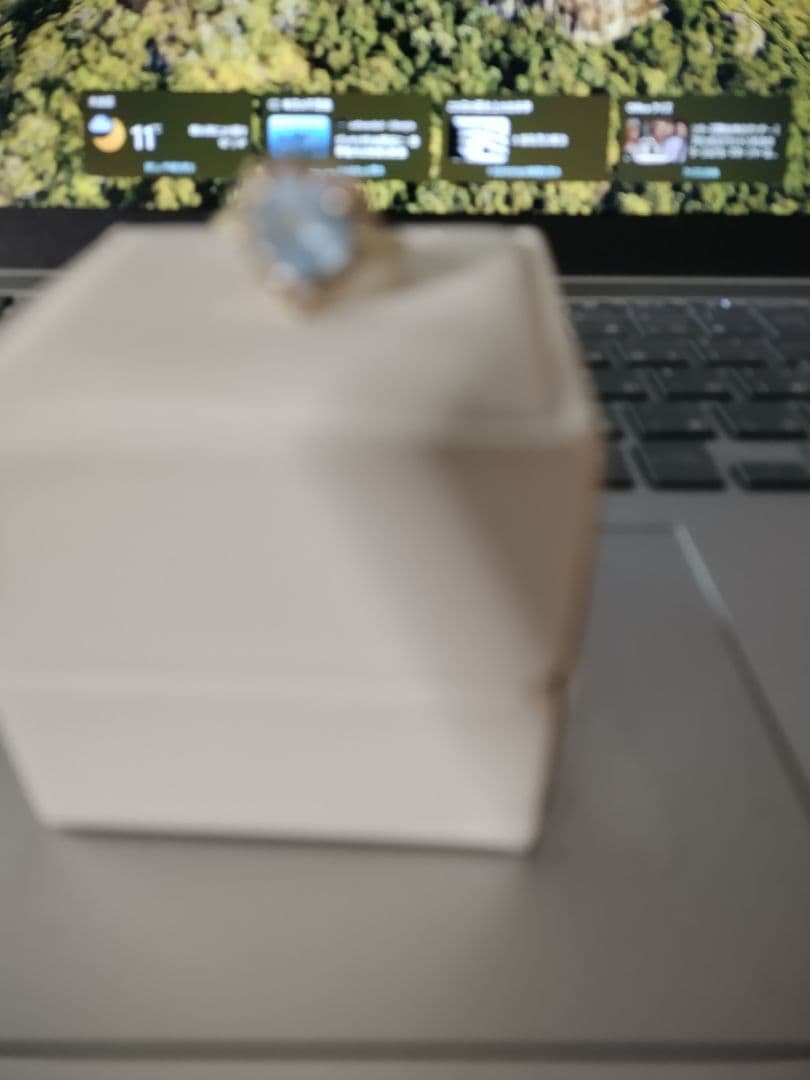 ブルートパーズ k10リング★ハート型★10号