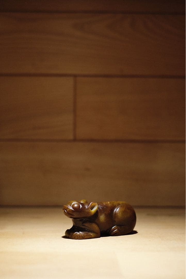 清朝後期　玉石彫刻　お香たて　民藝