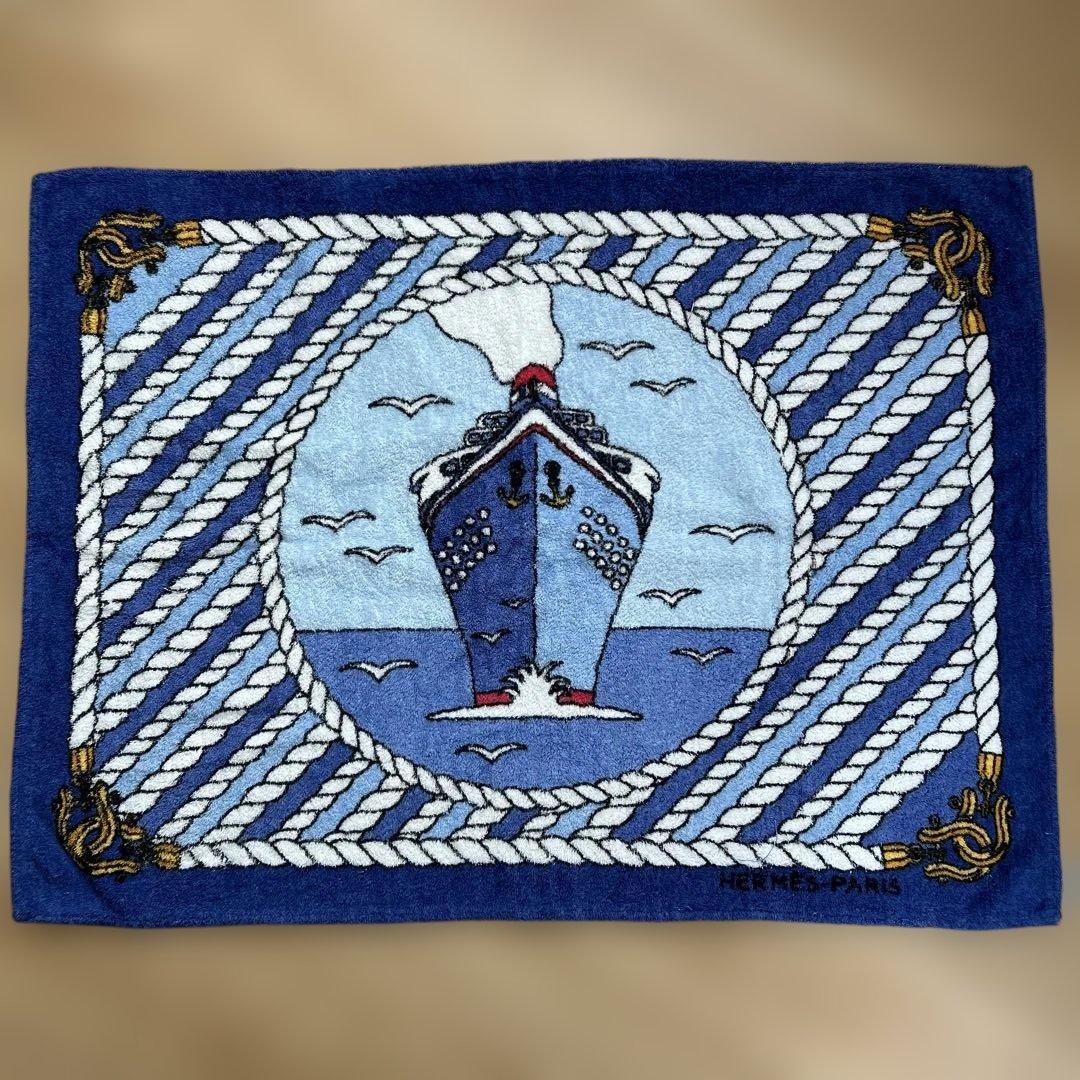 タグ付き 未使用 HERMES エルメス ビーチタオル 象 フューシャビーチ