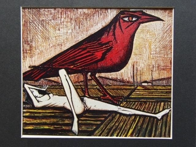 ベルナール・ビュッフェ「LES OISEAUX-L'oiseau rouge」